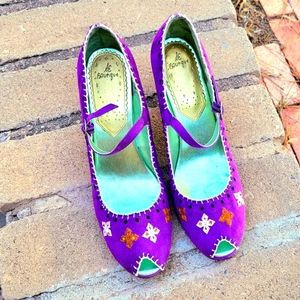 Sam Edelman Purple Peeptoe Heels